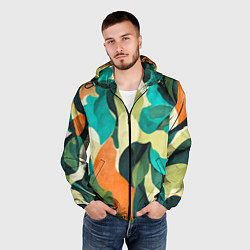 Ветровка с капюшоном мужская Multicoloured camouflage, цвет: 3D-черный — фото 2