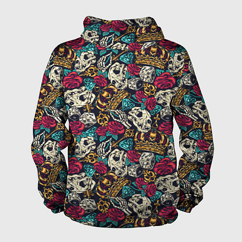 Мужская ветровка Тату короны и бриллианта / 3D-Черный – фото 2