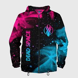 Ветровка с капюшоном мужская Dead Space - neon gradient: символ и надпись верти, цвет: 3D-черный