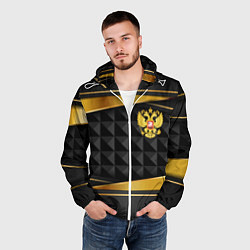 Ветровка с капюшоном мужская Gold & black - Russia, цвет: 3D-белый — фото 2