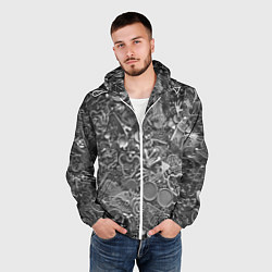 Ветровка с капюшоном мужская Металлические предметы, цвет: 3D-белый — фото 2