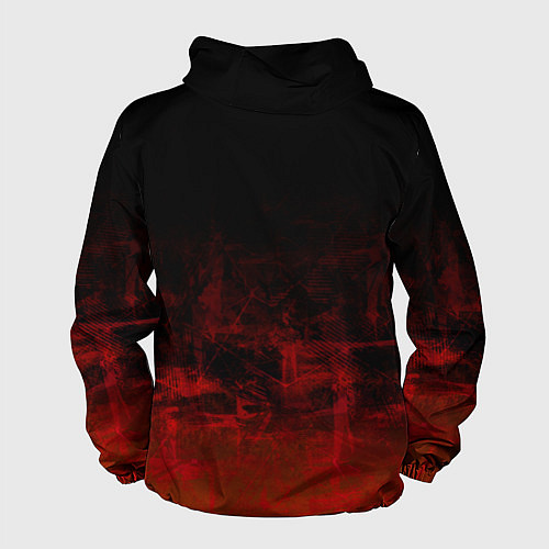 Мужская ветровка Черный однотонный и гранжевый красный / 3D-Черный – фото 2