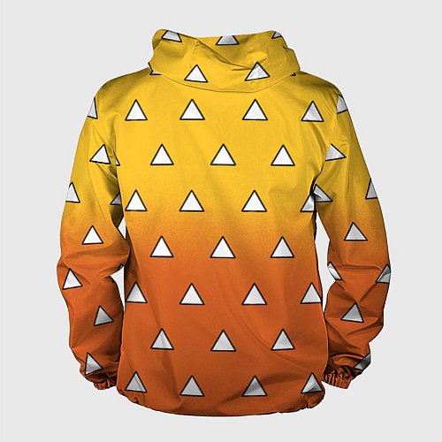 Мужская ветровка Оранжевое кимоно с треугольниками - Зеницу клинок / 3D-Черный – фото 2