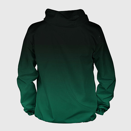 Мужская ветровка Черный и бирюзово - зеленый, текстурированный под / 3D-Черный – фото 2