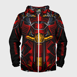 Ветровка с капюшоном мужская Костюм железного красного робота, цвет: 3D-белый
