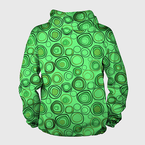 Мужская ветровка Ярко-зеленый неоновый абстрактный узор / 3D-Черный – фото 2