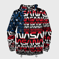 Ветровка с капюшоном мужская Nasa usa флаг, цвет: 3D-черный
