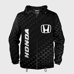 Ветровка с капюшоном мужская Honda карбоновый фон, цвет: 3D-черный