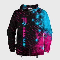 Ветровка с капюшоном мужская Juventus - neon gradient: по-вертикали, цвет: 3D-черный