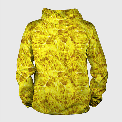 Мужская ветровка Жёлтый лёд - текстура / 3D-Черный – фото 2