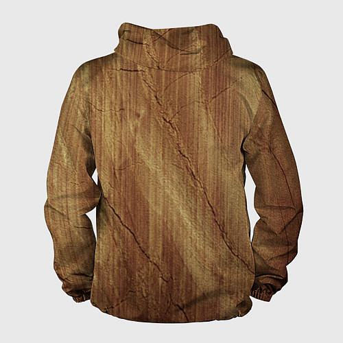 Мужская ветровка Деревянная текстура / 3D-Черный – фото 2