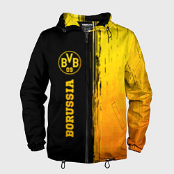 Ветровка с капюшоном мужская Borussia - gold gradient: по-вертикали, цвет: 3D-черный