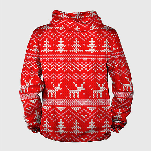 Мужская ветровка Рождественский красный свитер с оленями / 3D-Черный – фото 2