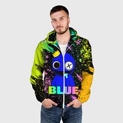 Ветровка с капюшоном мужская Rainbow Friends - Blue, цвет: 3D-белый — фото 2
