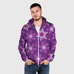 Ветровка с капюшоном мужская Violet snow, цвет: 3D-белый — фото 2