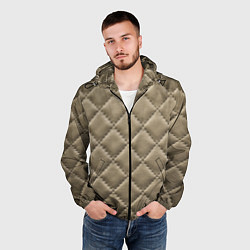 Ветровка с капюшоном мужская Стёганая кожа - fashion texture, цвет: 3D-черный — фото 2