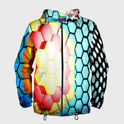Ветровка с капюшоном мужская Shape abstract color, цвет: 3D-черный