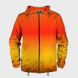 Ветровка с капюшоном мужская Переливы оранжевого, цвет: 3D-черный