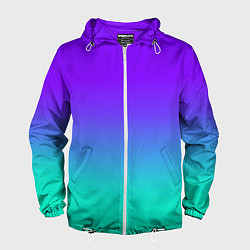 Ветровка с капюшоном мужская Синие оттенки, цвет: 3D-белый