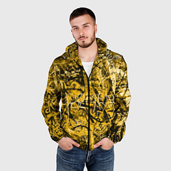 Ветровка с капюшоном мужская Желтый хаос, цвет: 3D-черный — фото 2