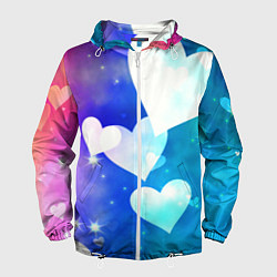 Ветровка с капюшоном мужская Dreamy Hearts Multicolor, цвет: 3D-белый