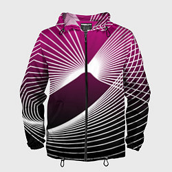 Ветровка с капюшоном мужская Авангардная растровая композиция, цвет: 3D-черный