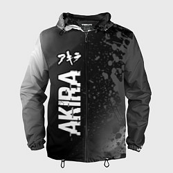 Ветровка с капюшоном мужская Akira glitch на темном фоне: по-вертикали, цвет: 3D-черный