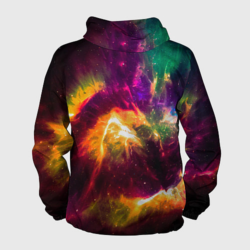 Мужская ветровка Небула в космосе разноцветная - нейронная сеть / 3D-Черный – фото 2