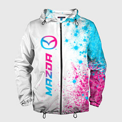 Ветровка с капюшоном мужская Mazda neon gradient style: по-вертикали, цвет: 3D-черный