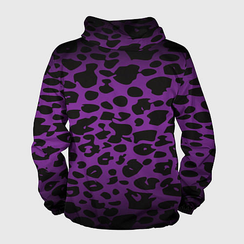 Мужская ветровка Фиолетовый леопард / 3D-Черный – фото 2