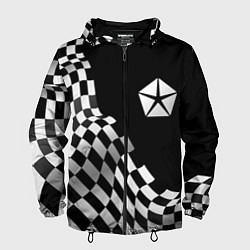 Ветровка с капюшоном мужская Jeep racing flag, цвет: 3D-черный