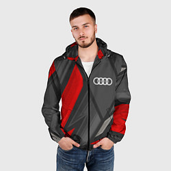 Ветровка с капюшоном мужская Audi sports racing, цвет: 3D-черный — фото 2