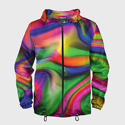 Ветровка с капюшоном мужская Bright colors, цвет: 3D-черный