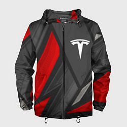 Ветровка с капюшоном мужская Tesla sports racing, цвет: 3D-черный