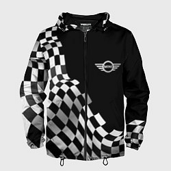 Ветровка с капюшоном мужская Mini racing flag, цвет: 3D-черный
