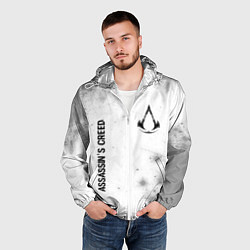 Ветровка с капюшоном мужская Assassins Creed glitch на светлом фоне: надпись, с, цвет: 3D-белый — фото 2