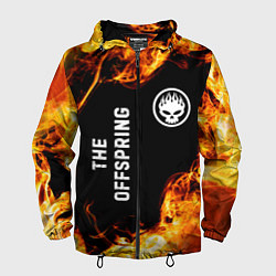 Ветровка с капюшоном мужская The Offspring и пылающий огонь, цвет: 3D-черный