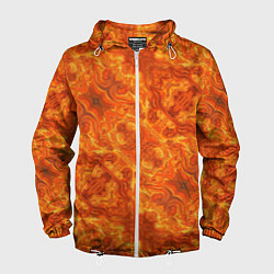 Ветровка с капюшоном мужская Пламенный пожар, цвет: 3D-белый