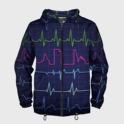 Ветровка с капюшоном мужская Color pulse, цвет: 3D-черный