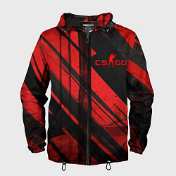 Ветровка с капюшоном мужская CS GO black and red, цвет: 3D-черный