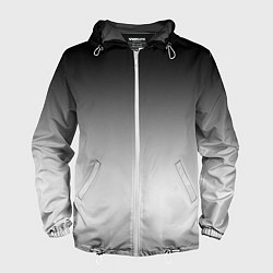 Ветровка с капюшоном мужская Black and white gradient, цвет: 3D-белый