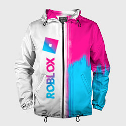 Ветровка с капюшоном мужская Roblox neon gradient style: по-вертикали, цвет: 3D-черный
