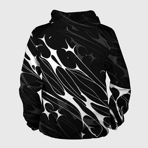Мужская ветровка Белые абстрактные полосы / 3D-Черный – фото 2