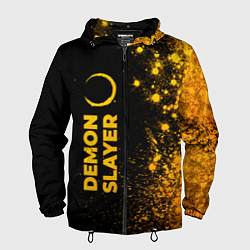 Мужская ветровка Demon Slayer - gold gradient: по-вертикали