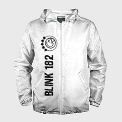 Ветровка с капюшоном мужская Blink 182 glitch на светлом фоне: по-вертикали, цвет: 3D-белый
