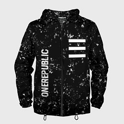Мужская ветровка OneRepublic glitch на темном фоне: надпись, символ