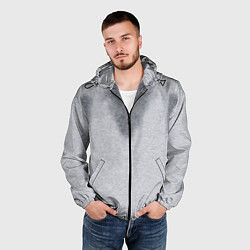 Ветровка с капюшоном мужская С пятнами пота, цвет: 3D-черный — фото 2