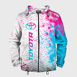 Ветровка с капюшоном мужская Toyota neon gradient style: по-вертикали, цвет: 3D-черный