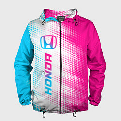 Ветровка с капюшоном мужская Honda neon gradient style: по-вертикали, цвет: 3D-черный