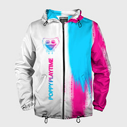 Мужская ветровка Poppy Playtime neon gradient style: по-вертикали